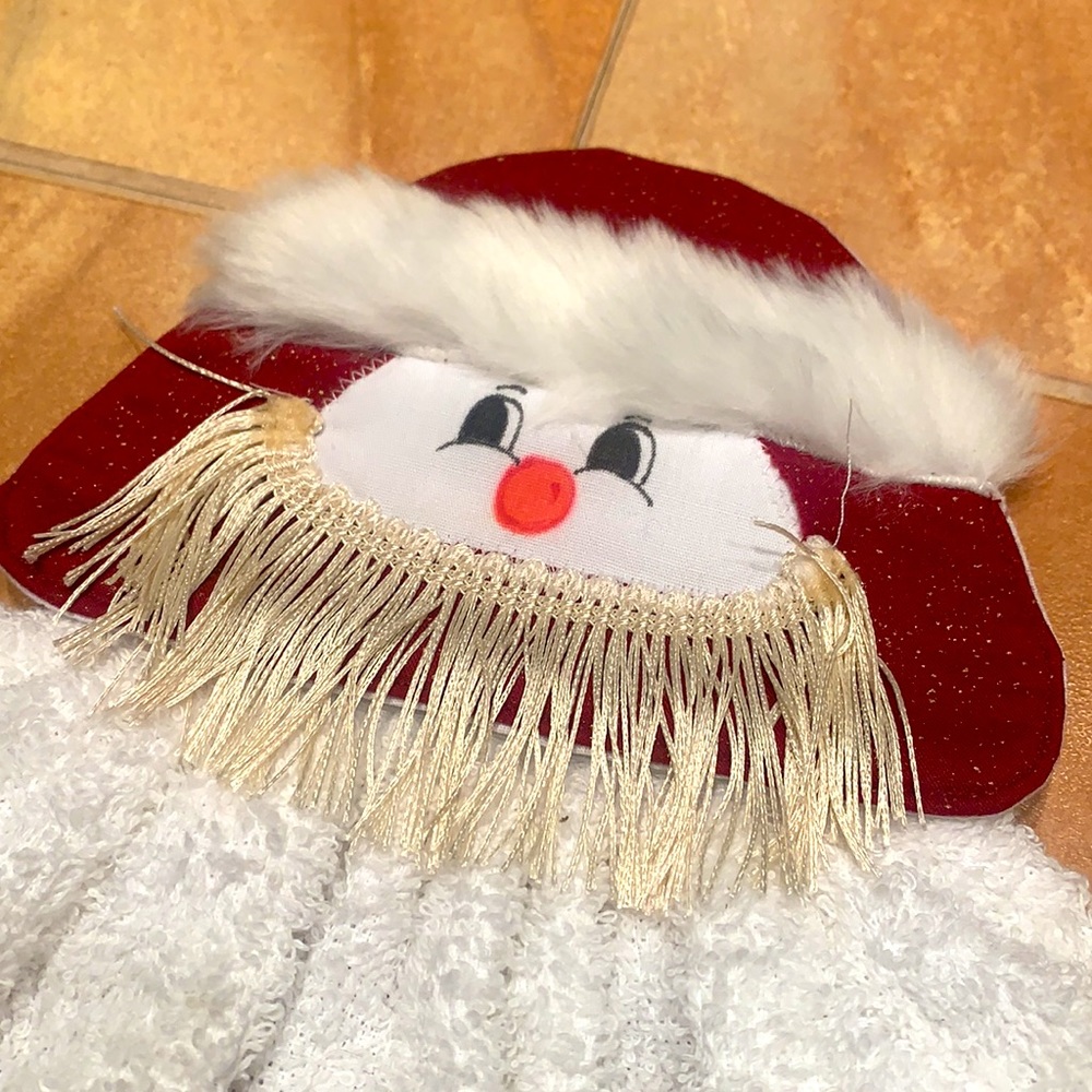 White Christmas Snowman Santa Clause Holiday Decorative Hand Towel Set - Picture 2 of 3